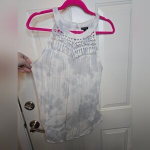 TORRID Women's Light Gray Crochet Blouse